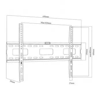 Sieninis laikiklis MACLEAN MC-419 VESA 600x400, iki 45 kg