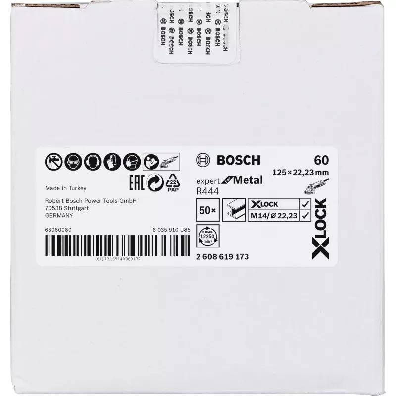 Bosch 2 608 619 173 šlifavimo diskas X-LOCK R444 Expert metalui, 125 mm, K60