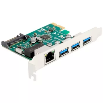 DeLOCK PCI Express x1 kortelė 3 x USB 5 Gbps Type-A 1 x Gigabit LAN