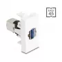 Keystone modulis DELOCK 90910 — plokščia USB A jungtis, balta, 45×22,5×42,6 mm