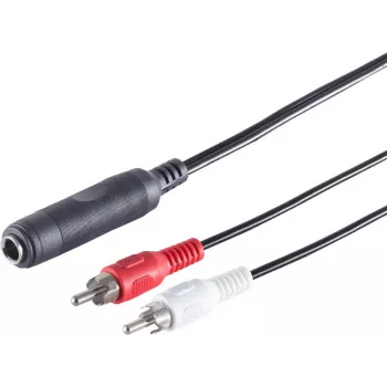 Garso kabelis ShiverPeaks 3-polių 6,3 mm į RCA (Cinch) 0,2 m, modelis 30521