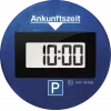 Elektrinė parkavimo diskas Needit Park Lite One mėlynas, ABS/PMMA, CR‑2450 3V, 100×100×18 mm