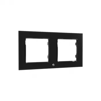 Shelly WF2 Black – juodas belaikis jungiklio rėmelis, sraigtų nematyti, dera su Shelly Wall Switch
