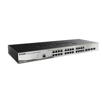 D-Link DGS-1210-28/ME/E valdomas L2+ gigabitinio Ethernet jungiklis 24 prievadai 1U juodas/pilkas