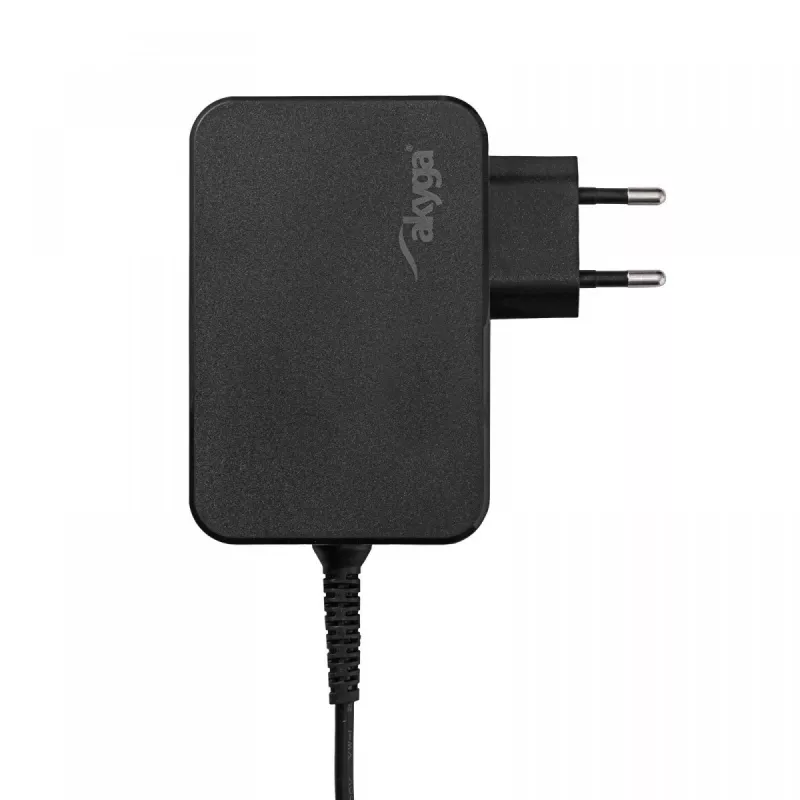 Akyga AK-ND-81 USB-C GaN nešiojamojo kompiuterio maitinimo adapteris 65 W, PD 3.0, 5–20 V, 1,8 m laidas, juodas