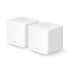 Mesh sistema MERCUSYS Halo H60X (2 vnt.) Dviejų juostų Wi‑Fi 6, 1500 Mbps, iki 350 m², 2x LAN, vidinės antenos, balta