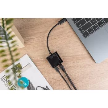 USB Type-C Gigabit Ethernet adapteris Digitus DN-3027 su Power Delivery