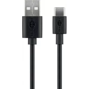 Wentronic Goobay USB kabelis – USB-A (M) į USB-C (M) – USB 2.0 – 3 A – 2,0 m – Juodas (59122)
