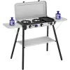 Campingaz Camping Kitchen 2 Multi Cook Plus, dujinė viryklė pilka, 2 kaitvietės 2x 1,8 kW + kepsninė 0,9 kW, modelis 2025