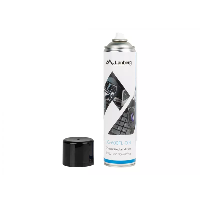 Suspausto oro valiklis LANBERG CG-600FL-001 – 600 ml, kompiuterių valymui, juoda/mėlyna/balta