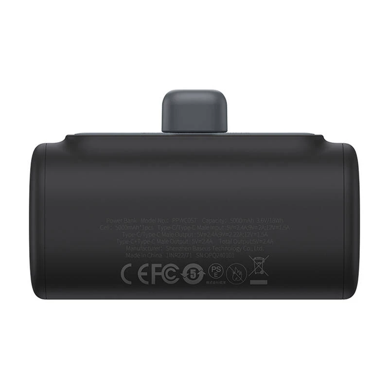 Powerbank Baseus Compact (IP Edition) 20W USB-C greitas įkrovimas 5000mAh Cluster Black