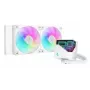 Vandens aušinimo sistema DeepCool LT240 White – 240 mm radiatorius, 2x 120 mm PWM ventiliatoriai (600–2400 RPM), 41 cm žarnos, LGA1150
