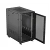 19 colių stelažo spinta LANBERG FF01-6022-23B, 22U, 600×1000 mm, juoda, perforuotos durelės