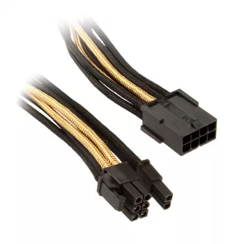 Laidas SilverStone PCI-8-Pin į PCIe-6+2-Pin, 250mm - juodas/auksinis