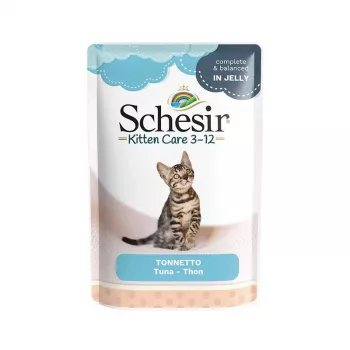 SCHESIR Tunas želė – šlapias ėdalas kačiukams – 85g