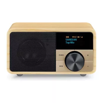 Stalinis radijo imtuvas Sangean DDR-7 natūrali mediena FM AM Bluetooth, medinis korpusas