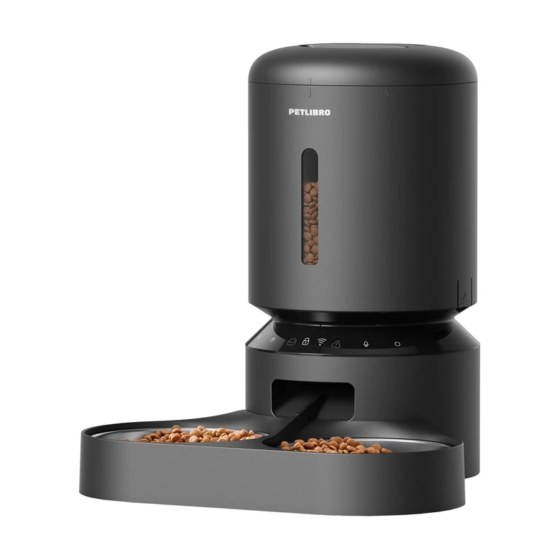 Automatinis ėdalo dalytuvas augintiniams Aptel Granary PL-AF103-36B, 5 L, du dubenėliai, Wi‑Fi, juodas
