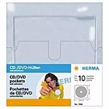 HERMA CD/DVD kišeniniai maišeliai 129x130 mm, 10 vnt.