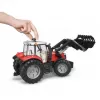 Žaislinis traktorius BRUDER Massey Ferguson 7624 su priekiniu krautuvu, raudonas, nuo 3 metų