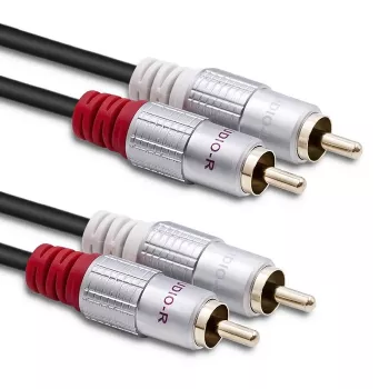Garso kabelis Qoltec 52338 2m 2xRCA Juodas