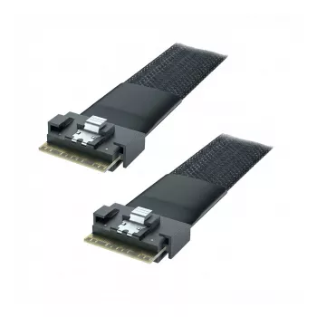 Supermicro CBL-MCIO-1340M5-1 pusiau plokščias MCIO x8 (STR) į MCIO x8 (STR) laidas 40 cm