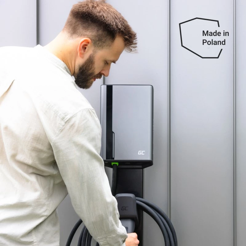 Sieninis elektromobilių kroviklis Green Cell GC EVGC021B2250 3,6–22 kW 5 m NFC pilkas aliuminis