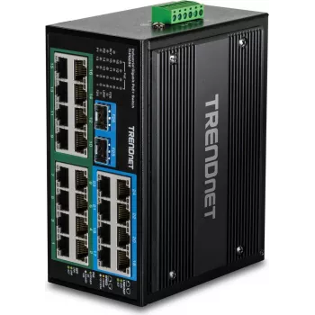 TRENDnet TI-PG262 26 prievadų Gbit PoE+ pramoninis valdiklis (DIN-bėgelis, metalinis korpusas)