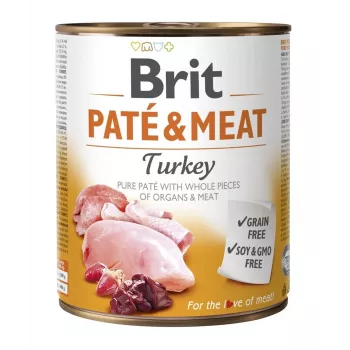 BRIT Paté & Meat with Turkey šlapias šunų ėdalas - 800g
