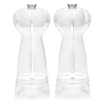 Druskos ir pipirų malūnėlių rinkinys Salter BW12949EU7, permatomi korpusai, rankinis malimas