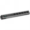 Bachmann 300.012 PDU Basic, 6 AC lizdų, 2U, 2 m kabelis, juoda/pilka