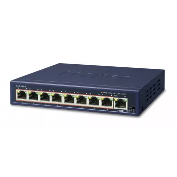 PLANET GSD-908HP valdomas nevaldomas PoE+ komutatorius 8x Gigabit PoE+ + 1x Uplink