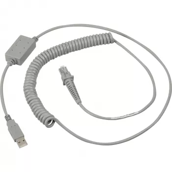 Datalogic USB kabelis, spiralinis USB ryšio kabelis, pilkas, 2 m, tinka visiems rankiniams skaitytuvams (90A051922)