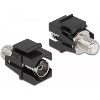 Keystone modulis IEC moteriška į F moteriška juoda DeLOCK 86855