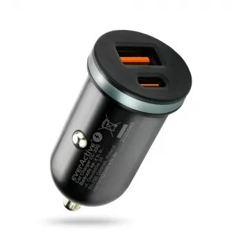 Automobilinis kroviklis everActive CC-30Q QC3.0 35W — 1x USB-A, 1x USB-C, greitas įkrovimas