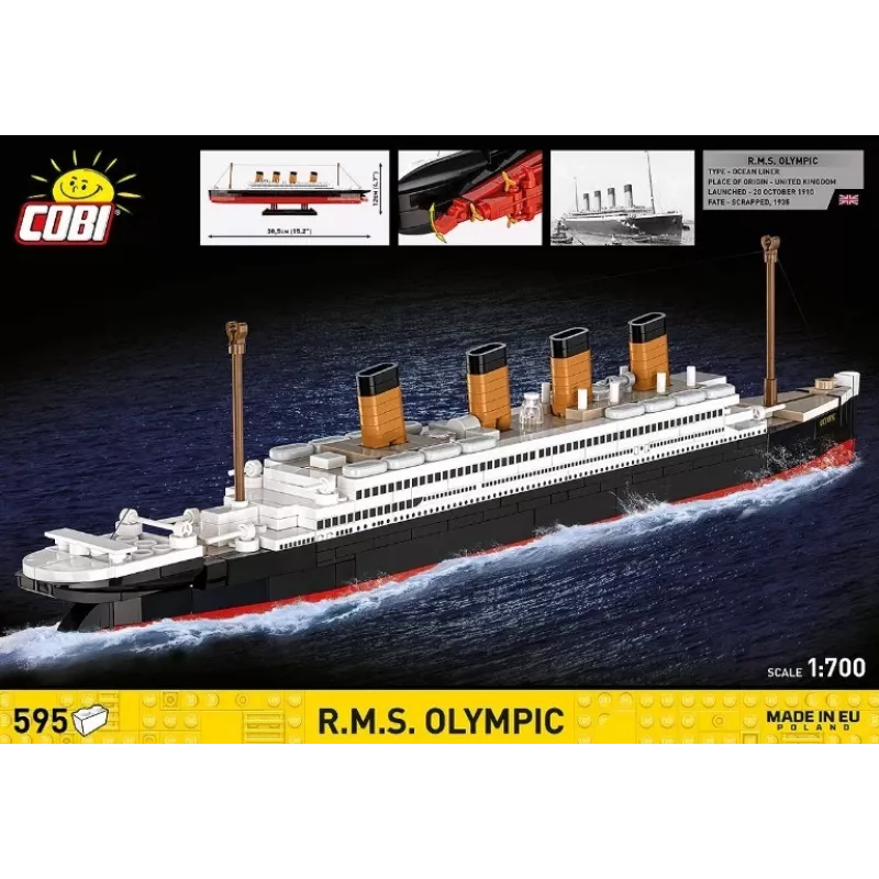 Konstruktorius Cobi Blocks R.M.S. Olympic 59 kaladėlių – 59 dalių laivo modelio rinkinys