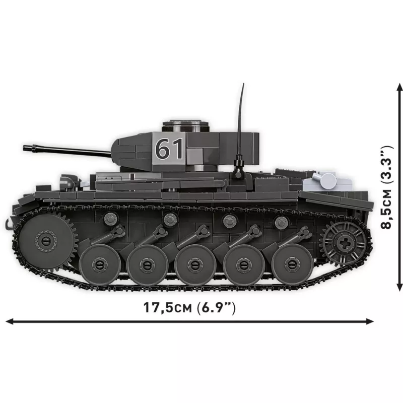 Konstruktorius Cobi Panzerkampfwagen II Ausf. F — 813 dalių, juodas, nuo 9 m.