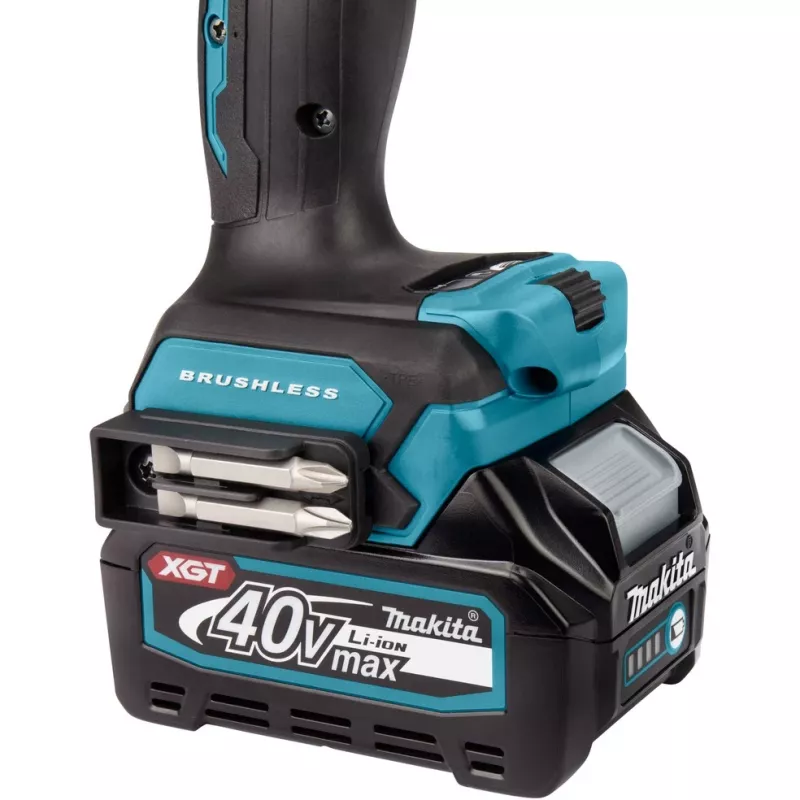 Makita HP001GD201 – Gręžtuvas-perforatorius – Belaidis – 2 greičiai – Raktinis griebtuvas 13 mm – 140 N·m – 2 akumuliatoriai, įkroviklis – 40 V