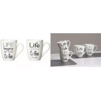 Porcelianinis kavos puodelis ritzenhoff & breker LIFE SPRÜCHE 310 ml tinkamas plauti indaplovėje