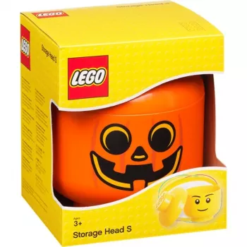 LEGO Storage Head pumpkin, maža, dėžutė oranžinė/juoda