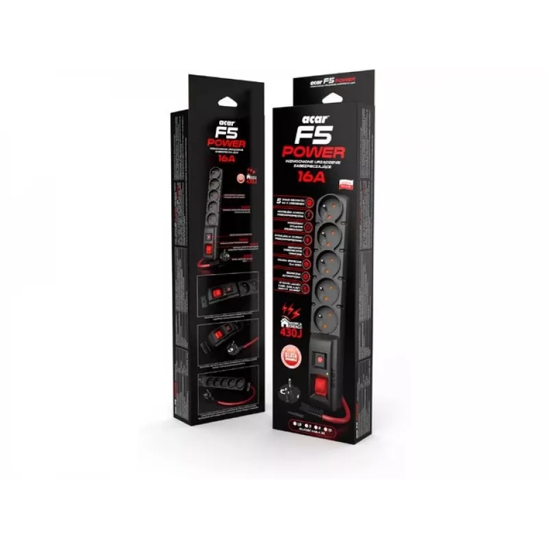 ACAR F5 POWER Black 5 AC lizdai 230 V 3 m