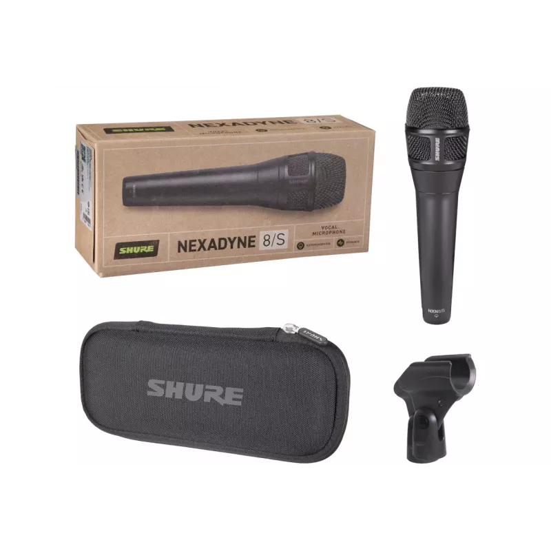Shure Nexadyne™ 8/S – dinaminis mikrofonas, superkardioida su XLR jungtimi, juodas