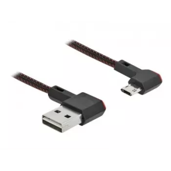 USB kabelis DeLOCK EASY-USB 2.0 Type-A į Micro-B kištukas 0,5 m juodas