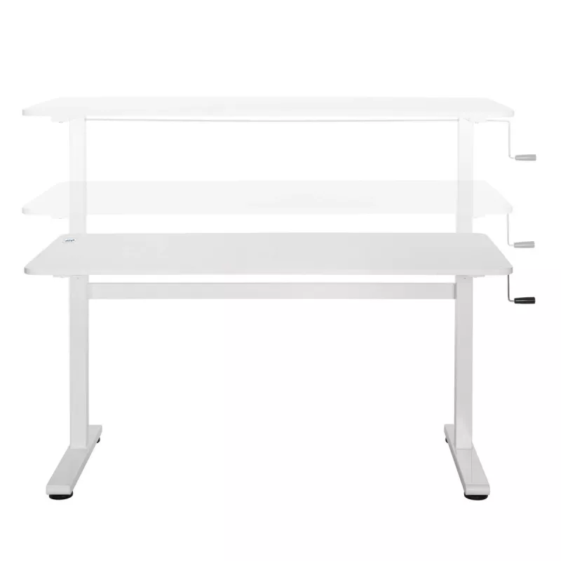 Stalas su rankiniu aukščio reguliavimu Ergo Office ER-401 W, maks. 40 kg, maks. aukštis 117 cm, su stalviršiu darbui stovint ir sėdint