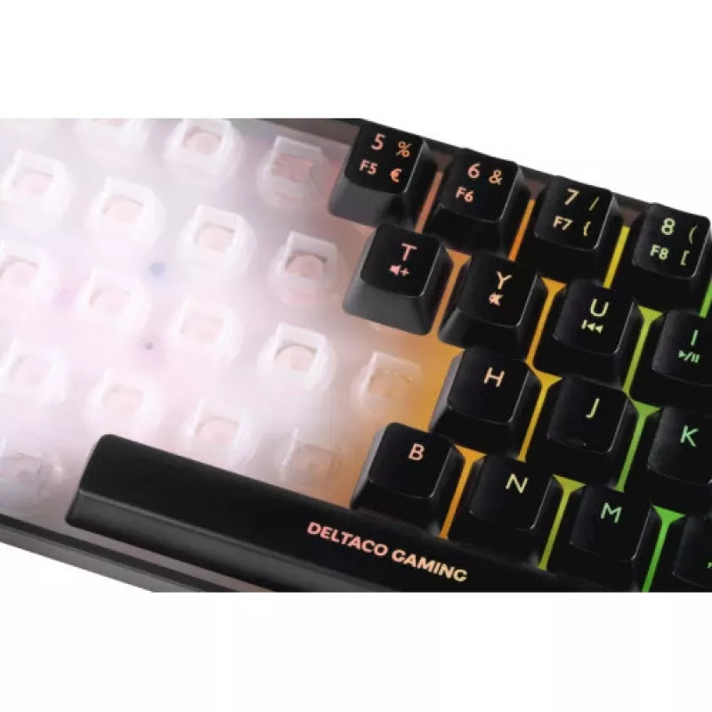 Deltaco Gaming DK240 mini 60% USB, RGB juoda klaviatūra