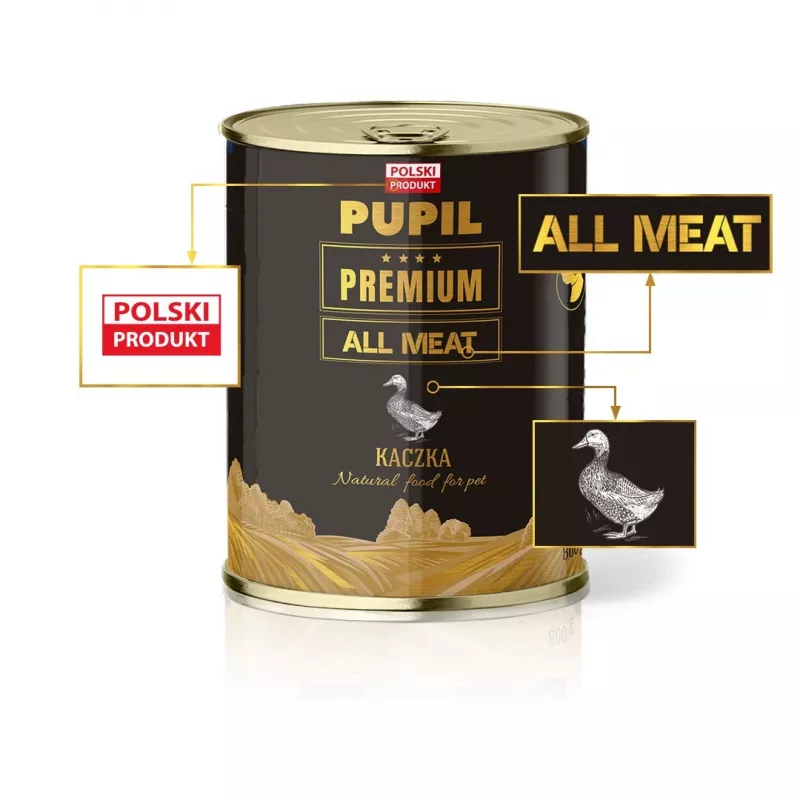 PUPIL Premium All Meat Gold Duck šlapias šunų ėdalas – 800 g