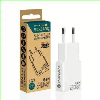 Įkroviklis SUPER SLIM QC 3.0 SC-340Q GaN