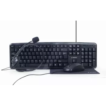 Gembird KBS-UO4-01 Klaviatūra ir pelė biurui USB QWERTY JAV anglų juoda