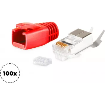 RJ-45 kištukas ShiverPeaks 72067-100R raudonas