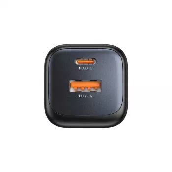 Sieninis įkroviklis Unitek P1128ABK01-EU — 2 prievadai GaN USB-C ir USB-A, bendra galia 20W, juodas