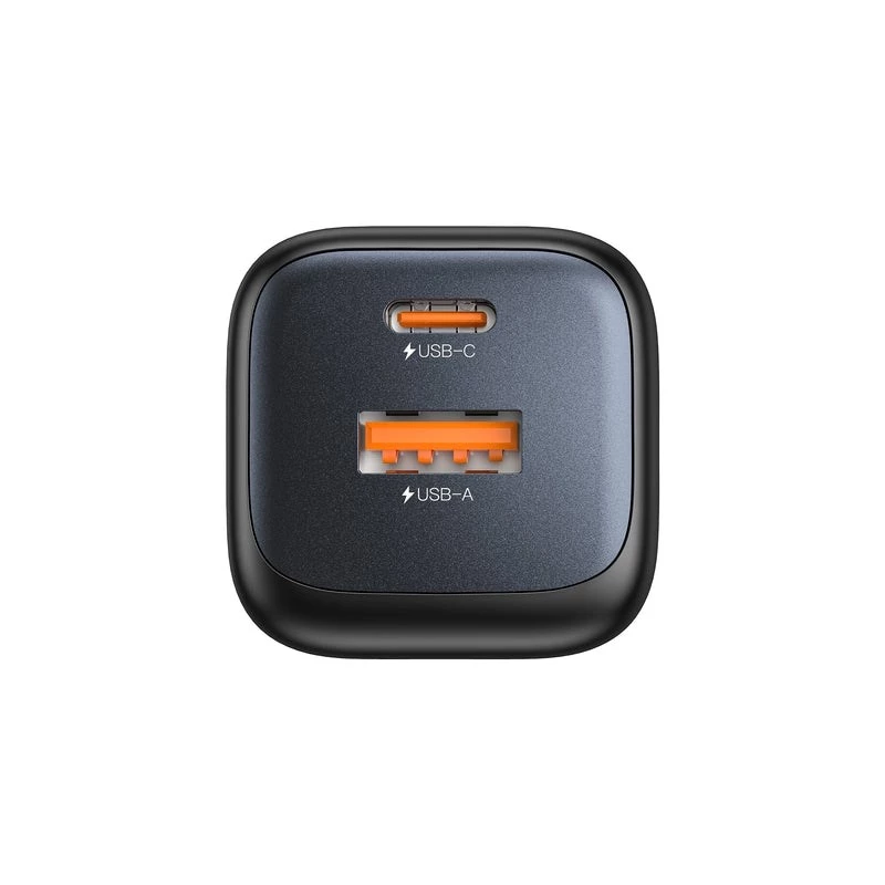 Sieninis įkroviklis Unitek P1128ABK01-EU — 2 prievadai GaN USB-C ir USB-A, bendra galia 20W, juodas